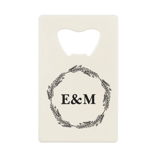 ファームハパーソナライズされたウス結婚式の引き出物 クレジットカード栓抜き (正面)