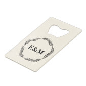 ファームハパーソナライズされたウス結婚式の引き出物 クレジットカード栓抜き (正面アングル)