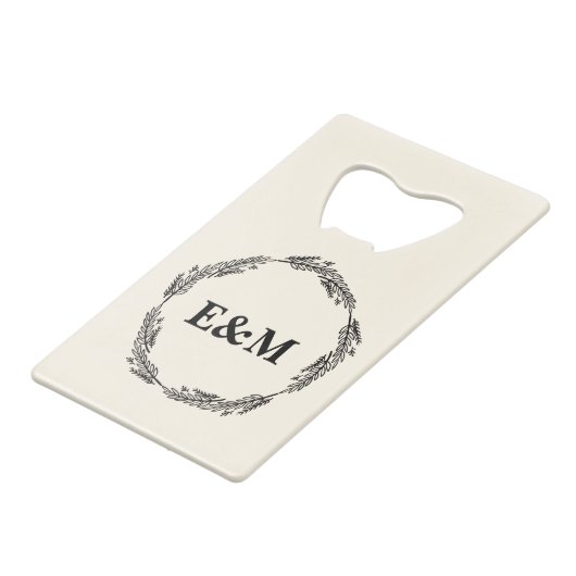 ファームハパーソナライズされたウス結婚式の引き出物 クレジットカード栓抜き (正面アングル)