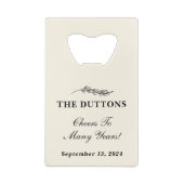 ファームハパーソナライズされたウス結婚式の引き出物 クレジットカード栓抜き (裏面)