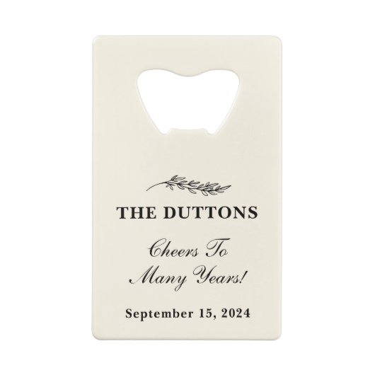 ファームハパーソナライズされたウス結婚式の引き出物 クレジットカード栓抜き (裏面)