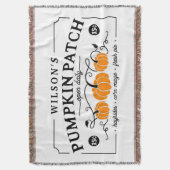 ファームハパーソナライズされたンプキンパッチ スローブランケット (正面縦)