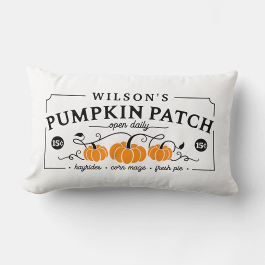 ファームハパーソナライズされたンプキンパッチ ランバークッション (正面)