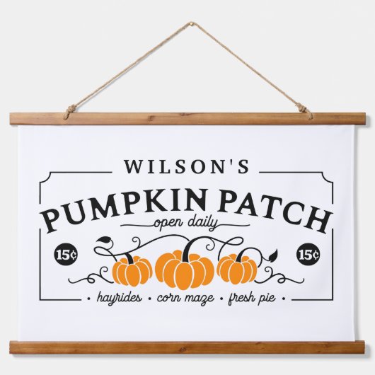 ファームハパーソナライズされたンプキンパッチ 吊り下げ型タペストリー (正面)