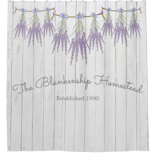 ファームハフランスのウスラベンダーバンドルテンプレート シャワーカーテン (正面)