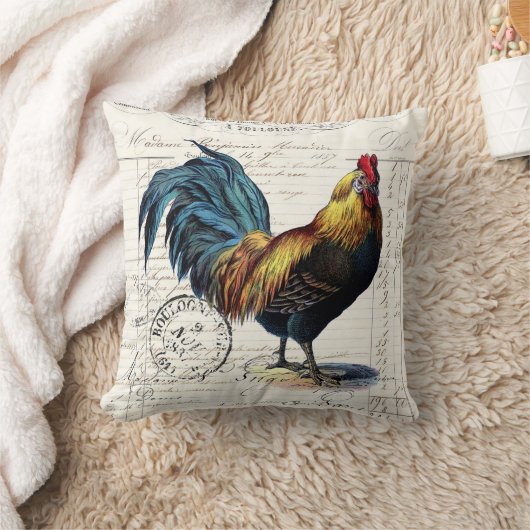 ファームハフランスのウスヴィンテージルースター クッション (ブランケット)