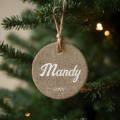 ファームハミニマルウス素朴バーラップパーソナライズされた セラミックオーナメント