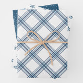 ファームハモダンウスのホリデーラッピング紙 – ネイビー ラッピングペーパーシート (インサイチュ)