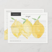 ファームハモダンウスクラシックイエローレモンレシピカード (正面/裏面)