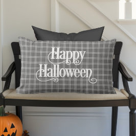 ファームハモダンウスクラシックプレイドハッピーハローウィン ランバークッション