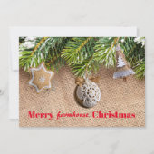 ファームハモダンウスクリスマスバ素朴ラップオーナメント シーズンカード (正面)