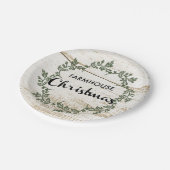 ファームハモダンウスクリスマスリースウ素朴ッド ペーパープレート (アングル)