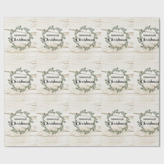 ファームハモダンウスクリスマスリースウ素朴ッド ラッピングペーパー (フラット)