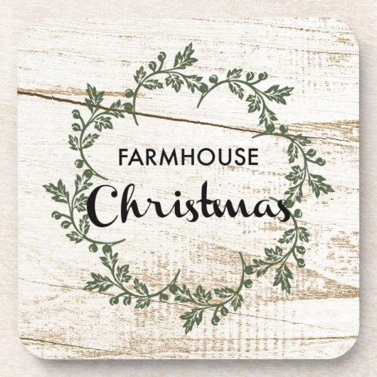 ファームハモダンウスクリスマスリース素朴ウッドウォール コースター (正面)