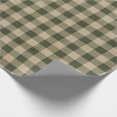 ファームハモダンウスグリーンプレイドクラフト ラッピングペーパー (角)