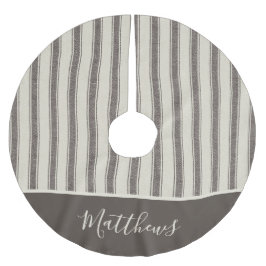 ファームハモダンウスグレーチキングクリスマス ブラッシュドポリエステルツリースカート