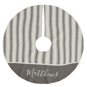 ファームハモダンウスグレーチキングクリスマス ブラッシュドポリエステルツリースカート