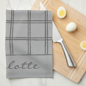 ファームハモダンウスグレープラパーソナライズされたイド キッチンタオル (四つ折り)