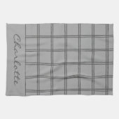 ファームハモダンウスグレープラパーソナライズされたイド キッチンタオル (横)