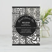 ファームハモダンウスタイル白黒ブライダルシャワー 招待状 (スタンド正面)