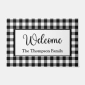 ファームハモダンウスバッファロープレイドウェルカム ドアマット (正面)