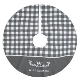 ファームハモダンウスバッファロープレイドモノグラム名 ブラッシュドポリエステルツリースカート