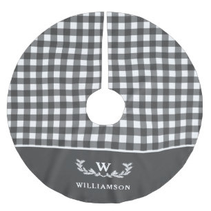 ファームハモダンウスバッファロープレイドモノグラム名 ブラッシュドポリエステルツリースカート