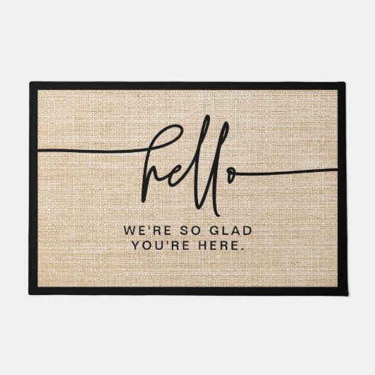 ファームハモダンウスバーラップHello So Glad Here ドアマット (正面)