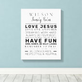 ファームハモダンウスパーソナライズされたファミリールール キャンバスプリント (インサイチュ (ウッドフロア))