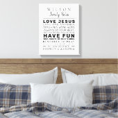 ファームハモダンウスパーソナライズされたファミリールール キャンバスプリント (インサイチュ (寝室))