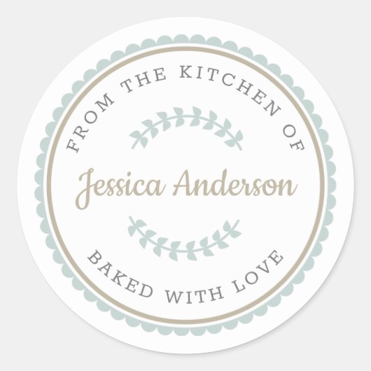ファームハモダンウスパーソナライズされたベーキング ラウンドシール (正面)