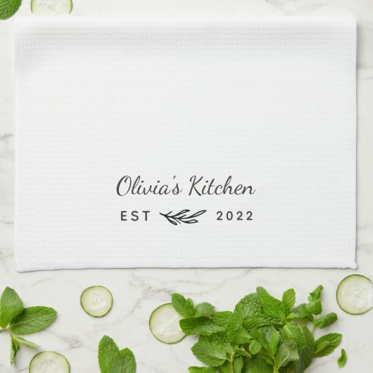 ファームハモダンウスパーソナライズされた名 キッチンタオル (折り畳み)