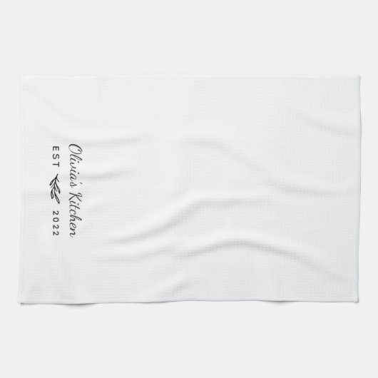 ファームハモダンウスパーソナライズされた名 キッチンタオル (横)