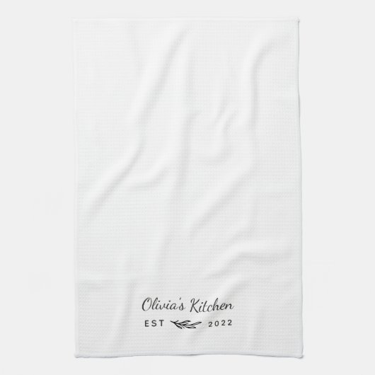 ファームハモダンウスパーソナライズされた名 キッチンタオル (縦)
