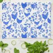 ファームハモダンウスフォークアートチキン&ボタニカル キッチンタオル (折り畳み)