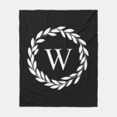 ファームハモダンウスフローラシックモノグラムの フリースブランケット (正面)