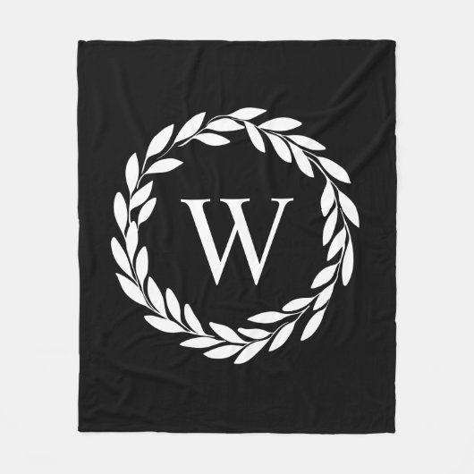 ファームハモダンウスフローラシックモノグラムの フリースブランケット (正面)