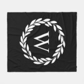 ファームハモダンウスフローラシックモノグラムの フリースブランケット (正面(横))