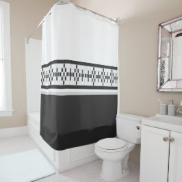 ファームハモダンウスブラックアンドホワイトクラス シャワーカーテン
