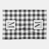 ファームハモダンウスブラックバッファローチェックモノグラムの キッチンタオル (横)