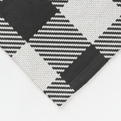 ファームハモダンウスモノグラム白黒プレイド フリースブランケット (角)