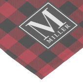 ファームハモダンウスレッドバッファローチェックモノグラムの ショートテーブルランナー (コーナー)