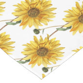 ファームハモダンウスンフラワーフローラオンホワイト ショートテーブルランナー (コーナー)