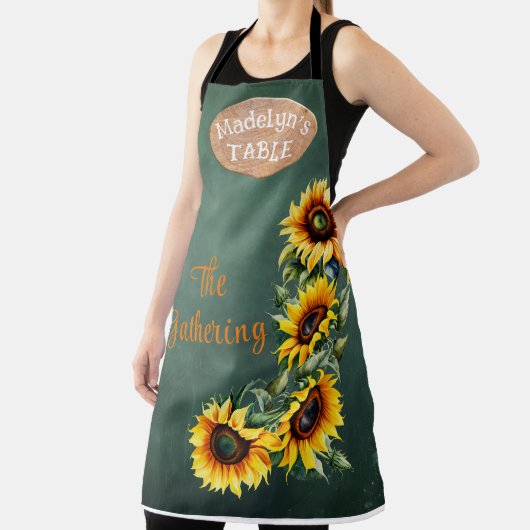 ファームハモダンウスンフラワーボタニカルパーソナライズされた エプロン (インサイチュ)