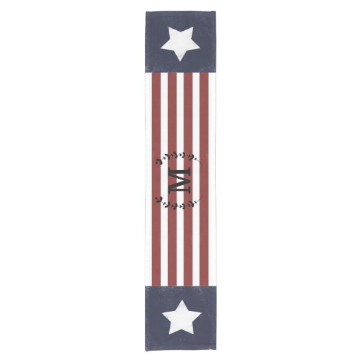 ファームハモダンウス愛国的アメリカーナ7月4日 ショートテーブルランナー (正面)