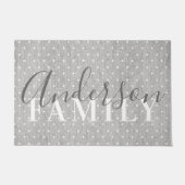 ファームハモダンウス水玉模様ファミリ名の形式 ドアマット (正面)