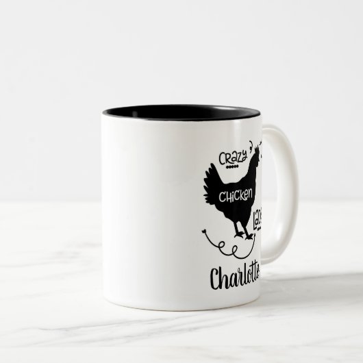 ファームハモダンウス熱狂するチキンレディ名 ツートーンマグカップ (正面右)
