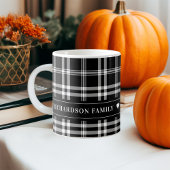 ファームハモダンウス白黒プレイドカスタム コーヒーマグカップ