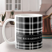 ファームハモダンウス白黒プレイドカスタム コーヒーマグカップ