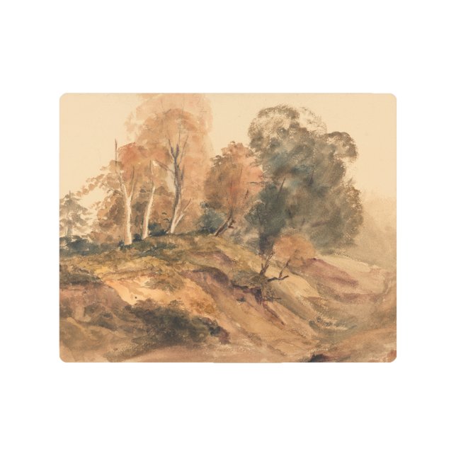 ファームハモダンウス秋秋の風景絵を描ズ メタルプリント (正面)